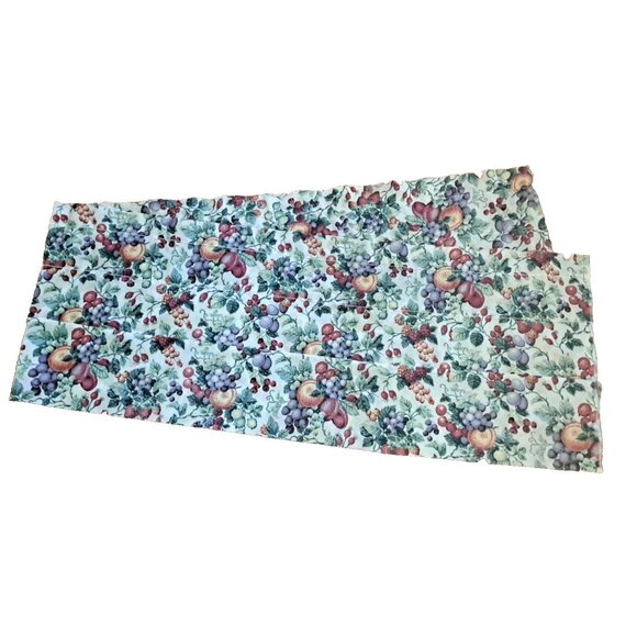 Fruit Harvest Valance Grapes Peach Blueberries Country Cottage Farmhouse 13x70 - Picture 1 of 4